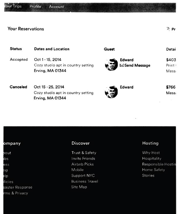 Fraudulent Airbnb Document