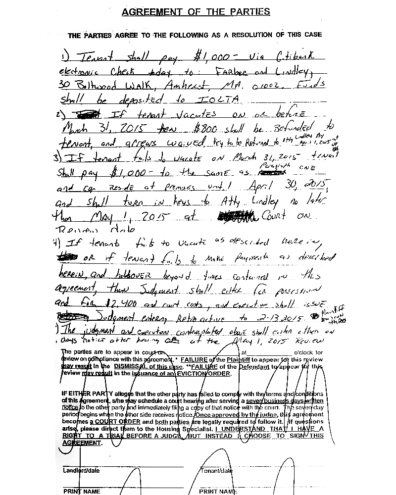 Fraudulent Settlement Agreement